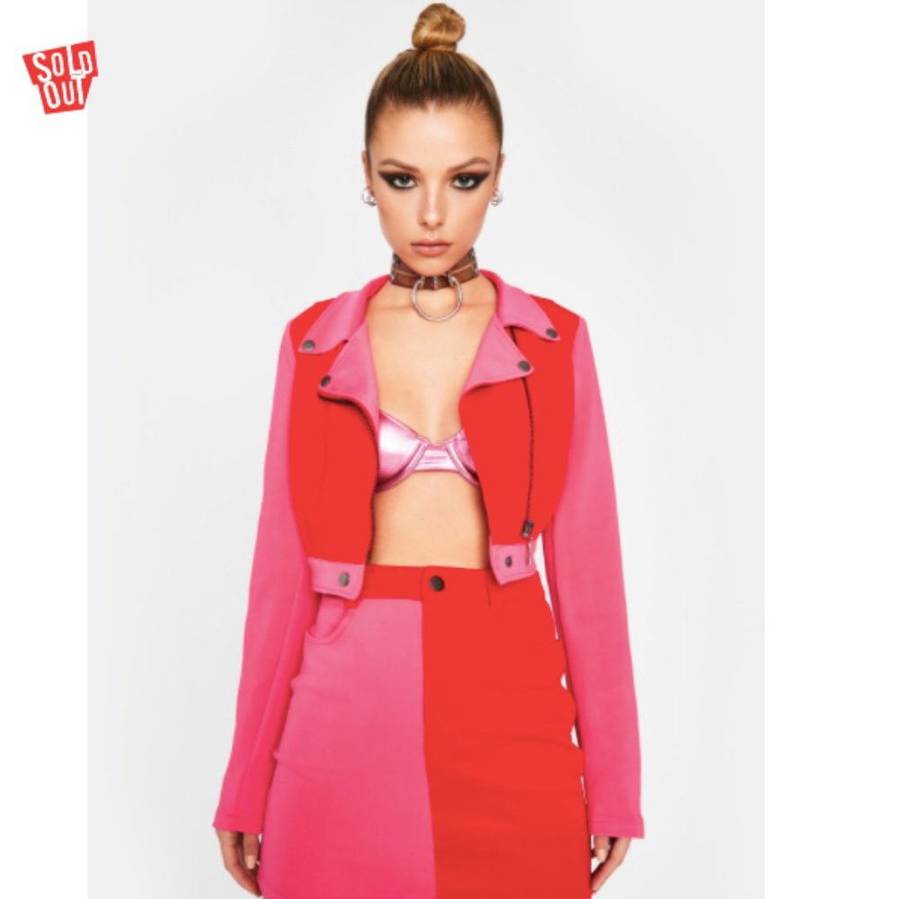 Dollskill Colorblock Moto Jacket